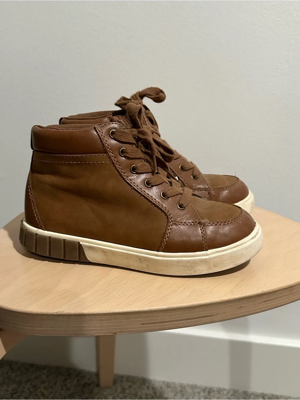 Sonoma Brown High-Top Kids Sneakers